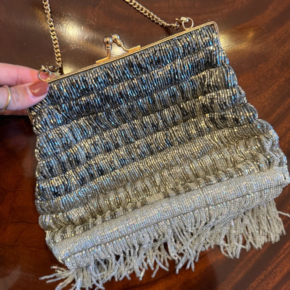 Zara silver beaded bag